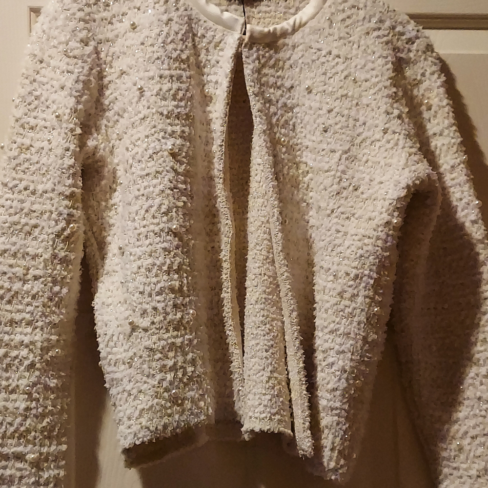 ZARA Pearl Studded Jacket (NWOT)